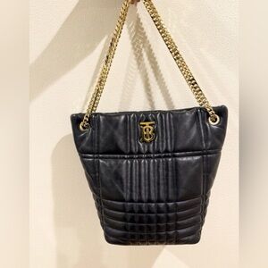Burberry Small Lola Quilted Leather Chain Bucket Bag